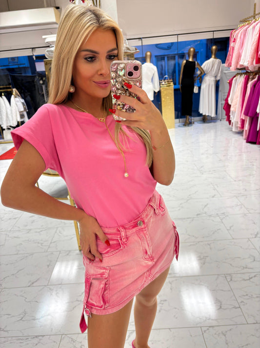 Pinker Jeans Rock